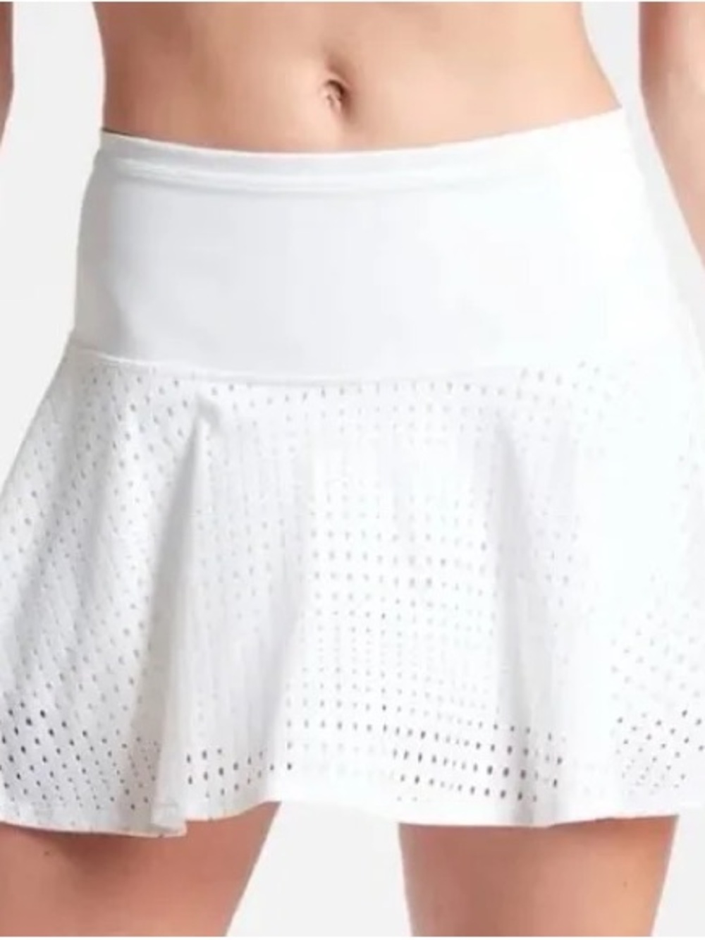 Athleta White Eyelet Skater Skirt
